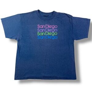 Vintage San Diego Graphic T Shirt Single Stitch Blue Retro 80s 90s Tee Shirt